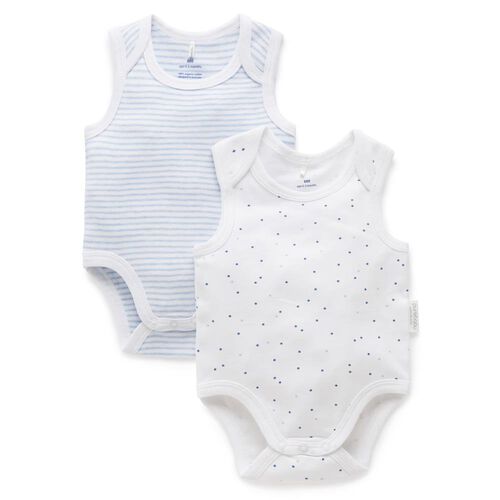 Purebaby 2 Pack Singlet Bodysuit